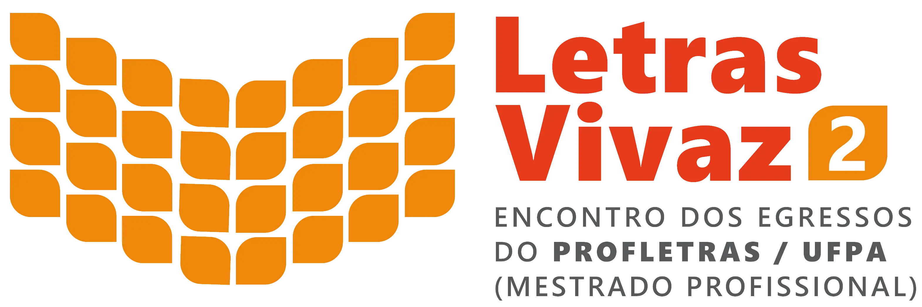 Logo do Letras Vivaz 2 que remete a um livro aberto: 2º Encontro de egressos do PROFLETRAS/UFPA