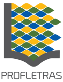 Logo of the Professional Master’s Program in Letters with the letter L stylized in green, yellow, and blue, on a gray book. Below, is the abbreviation PROFLETRAS in black letters.